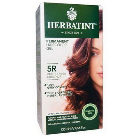 Herbatint, Permanent Haircolor Gel, 5R Light Copper Chestnut 135ml