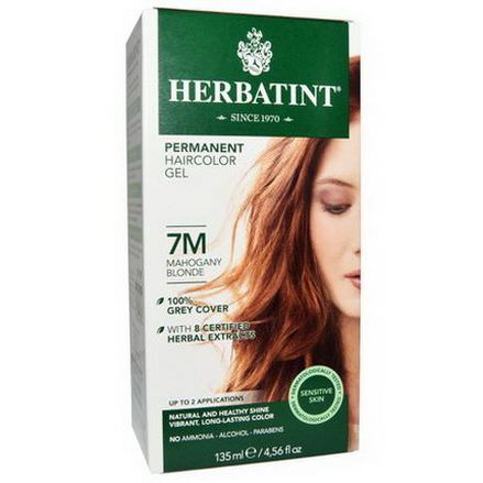 Herbatint, Permanent Haircolor Gel, 7M, Mahogany Blonde 135ml