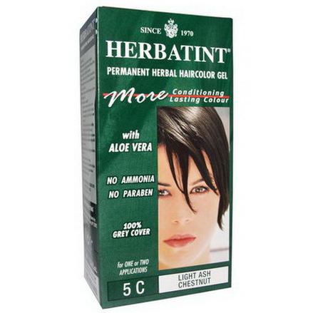 Herbatint, Permanent Herbal Haircolor Gel, 5C, Light Ash Chestnut 135ml
