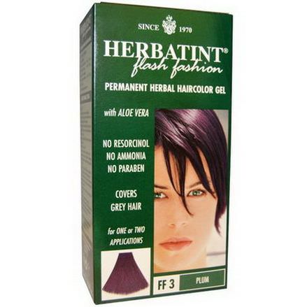 Herbatint, Permanent Herbal Haircolor Gel, FF 3, Plum 135ml