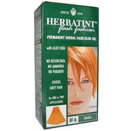 Herbatint, Permanent Herbal Haircolor Gel, FF 6 Orange 135ml