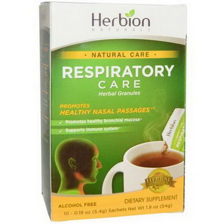 Herbion, Respiratory Care, Herbal Granules, Alcohol Free, 10 Sachets 5.4g Each
