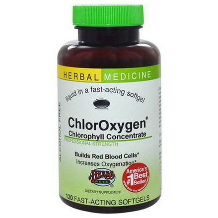 Herbs Etc. ChlorOxygen, Chlorophyll Concentrate, Alcohol Free, 120 Fast-Acting Softgels