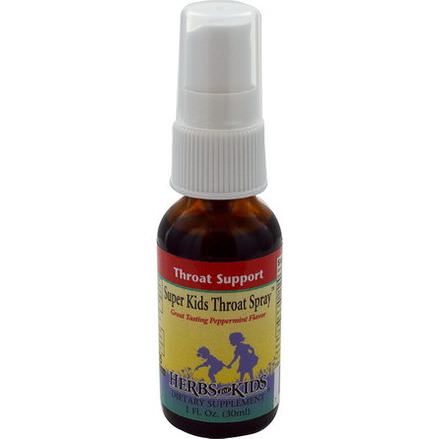 Herbs for Kids, Super Kids Throat Spray, Peppermint 30ml