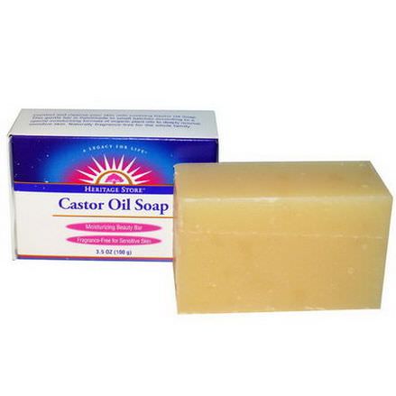 Heritage Products, Castor Oil Soap, Moisturizing Beauty Bar 100g