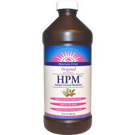 Heritage Products, HPM, Hydrogen Peroxide Mouthwash, Original 480ml