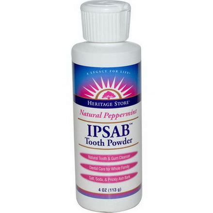 Heritage Products, IPSAB Tooth Powder, Natural Peppermint 113g