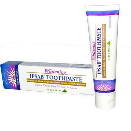 Heritage Products, IPSAB, Whitening Toothpaste, Fresh Mint 120g