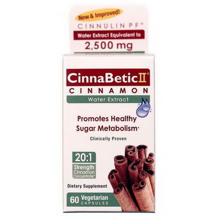 Hero Nutritional Products, CinnaBetic II, Water Extract, Cinnamon, 60 Vegetarian Capsules