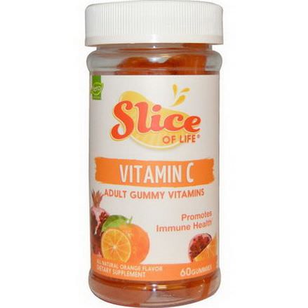 Hero Nutritional Products, Slice of Life, Vitamin C, Adult Gummy Vitamins, Orange, 60 Gummies