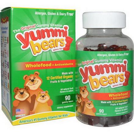Hero Nutritional Products, Yummi Bears, Wholefood Antioxidants, Fruit Flavors, 90 Gummy Bears
