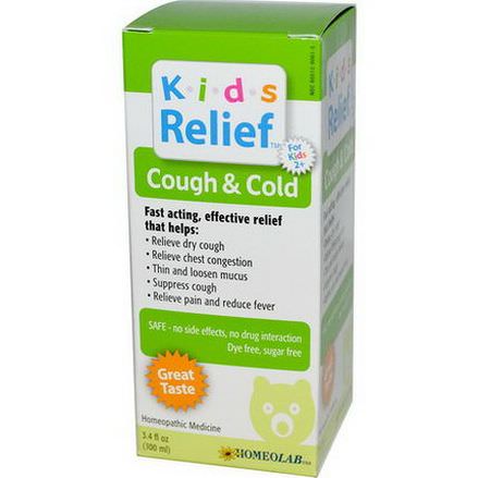 Homeolab USA, Kids Relief, Cough&Cold, For Kids 2+ 100ml