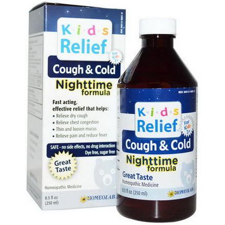 Homeolab USA, Kids Relief, Cough&Cold, Nighttime Formula 250ml