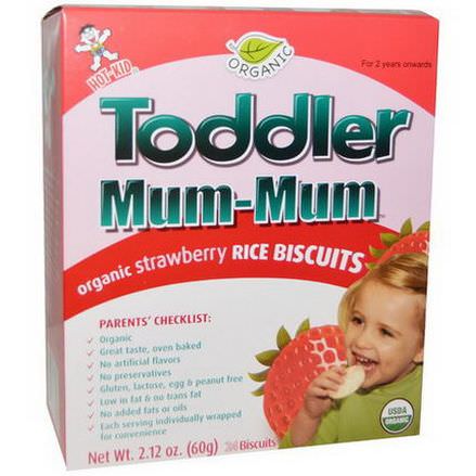 Hot Kid, Toddler Mum-Mum, Organic Strawberry Rice Biscuits, 24 Biscuits 60g