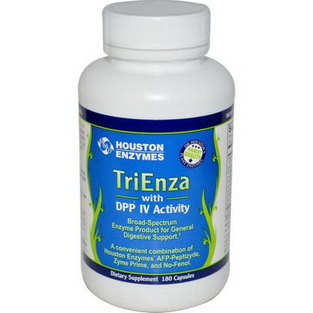 Houston Enzymes, TriEnza with DPP IV Activity, 180 Capsules