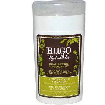 Hugo Naturals, Dual Action Deodorant, Mexican Lime&Bergamot 42.5g