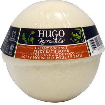 Hugo Naturals, Fizzy Bath Bomb, Creamy Coconut 170g