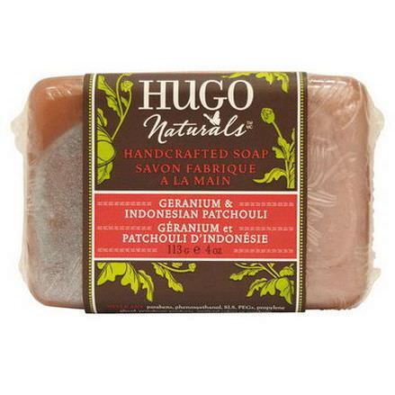 Hugo Naturals, Handcrafted Soap, Geranium&Indonesian Patchouli 113g