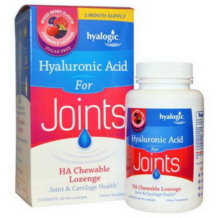 Hyalogic LLC, Hyaluronic Acid For Joints, HA Chewable Lozenge, Mixed Berry Flavor, Sugar Free, 60 HA Lozenges