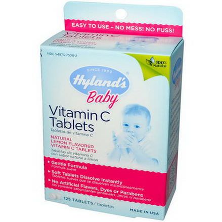 Hyland's, Baby, Vitamin C Tablets, Natural Lemon Flavored, 125 Tablets