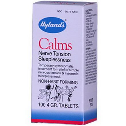 Hyland's, Calms, Nerve Tension Sleeplessness, 100 4 GR. Tablets