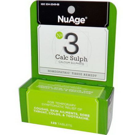 Hyland's, NuAge, No 3 Calc Sulph, 125 Tablets
