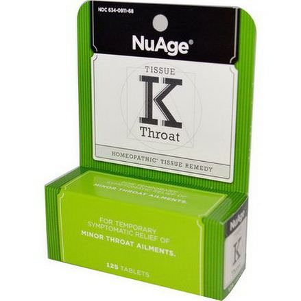 Hyland's, NuAge, Tissue K Throat, 125 Tablets