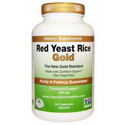 IP-6 International, Red Yeast Rice, Gold, 600mg, 240 Veggie Caps