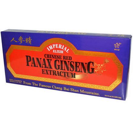 Imperial Elixir, Chinese Red Panax Ginseng Extractum, 10 Bottles 10ml Each