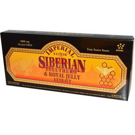 Imperial Elixir, Siberian Eleuthero&Royal Jelly Extract, Alcohol Free, 4000mg, 10 Bottles 10ml Each