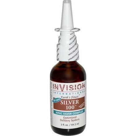 Invision International, Silver 100, Ionic Silver Complex, Vertical Spray 59.2ml
