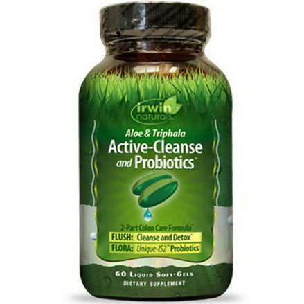 Irwin Naturals, Aloe&Triphala Active-Cleanse and Probiotics, 60 Liquid Soft-Gels