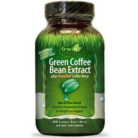 Irwin Naturals, Green Coffee Bean Extract plus KonaRed Coffee Berry, 60 Liquid Soft-Gels