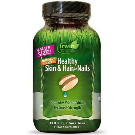 Irwin Naturals, Healthy Skin&Hair Plus Nails, 120 Liquid Soft-Gels