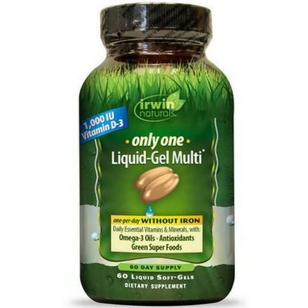 Irwin Naturals, Only One, Liquid-Gel Multi, Without Iron, 60 Liquid Soft-Gels