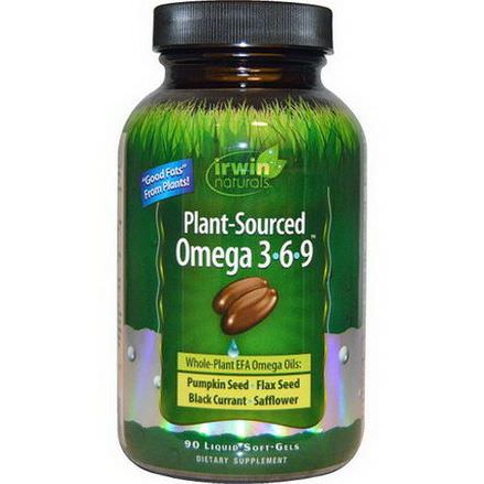 Irwin Naturals, Plant Sourced Omega 3-6-9, 90 Liquid Soft-Gels