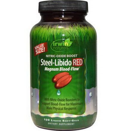 Irwin Naturals, Steel-Libido Red, Magnum Blood-Flow, 150 Liquid Soft-Gels