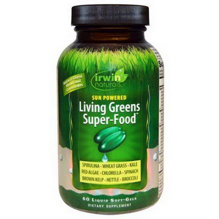 Irwin Naturals, Sun Powered Living Greens Super-Food, 60 Liquid Soft-Gels