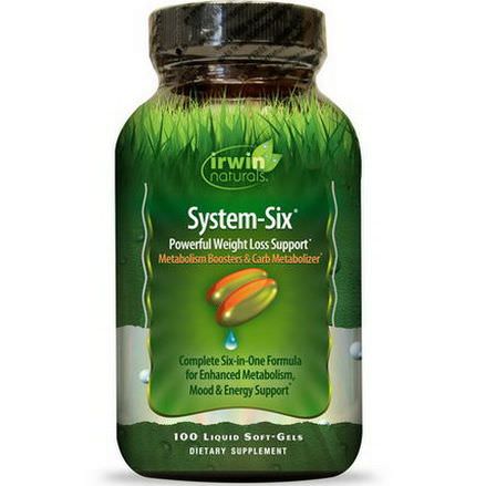 Irwin Naturals, System-Six, Powerful Weight Loss Support, 100 Liquid Soft-Gels