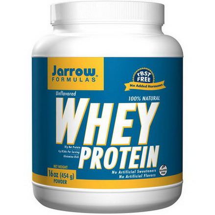 Jarrow Formulas, 100% Natural Whey Protein Powder, Unflavored 454g