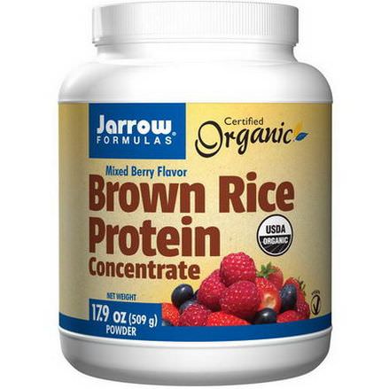 Jarrow Formulas, Certified Organic Brown Rice Protein Concentrate, Mixed Berry Flavor 509g Powder