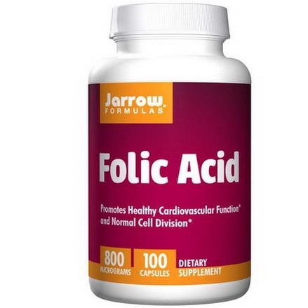 Jarrow Formulas, Folic Acid, 800mcg, 100 Capsules