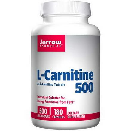 Jarrow Formulas, L-Carnitine 500, 500mg, 180 Capsules