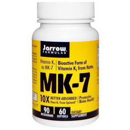 Jarrow Formulas, MK-7, Vitamin K2 as MK-7, 90mcg, 60 Softgels