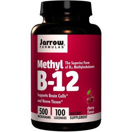 Jarrow Formulas, Methyl B-12, Cherry Flavor, 500mcg, 100 Lozenges