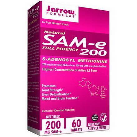 Jarrow Formulas, Natural SAM-e 200, 200mg, 60 Tablets