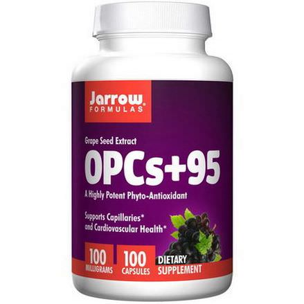 Jarrow Formulas, OPCs 95, Grape Seed Extract, 100mg, 100 Capsules