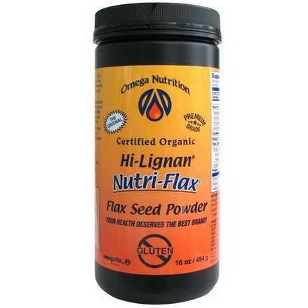Jarrow Formulas, Omega Nutrition, Organic, Hi-Lignan Nutri-Flax, Flax Seed Powder 454g