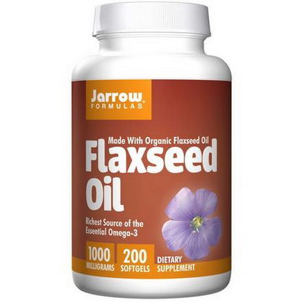 Jarrow Formulas, Organic, Flaxseed Oil, 1000mg, 200 Softgels