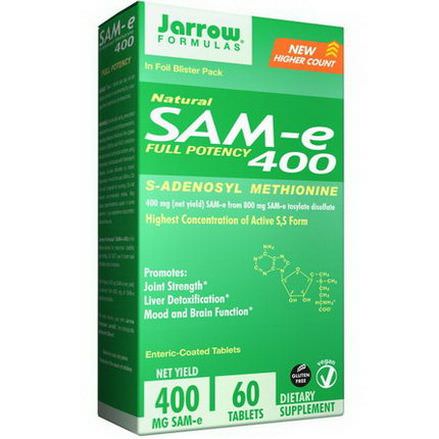 Jarrow Formulas, SAM-e 400, 60 Tablets